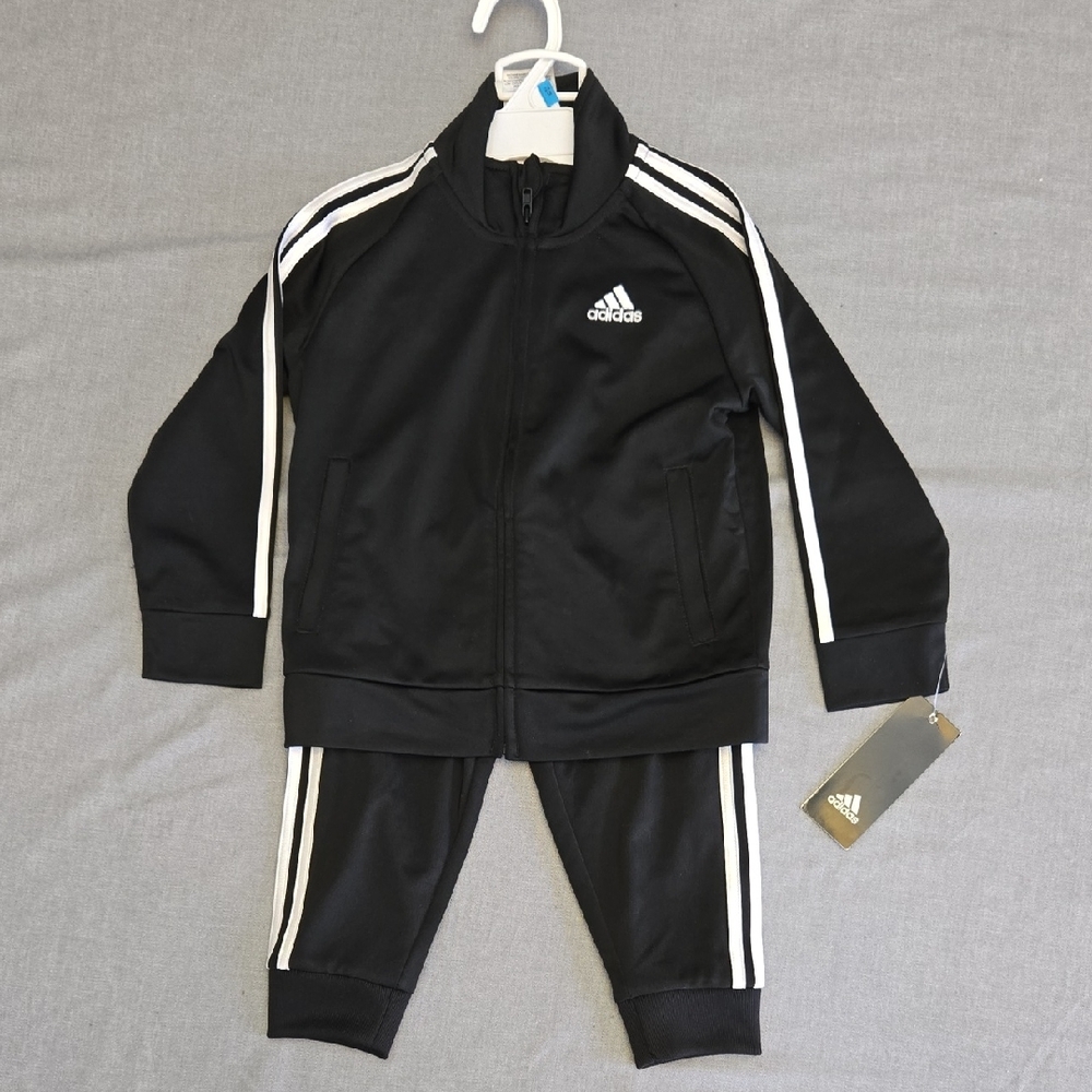 Adidas Black and White Athletic Tracksuit